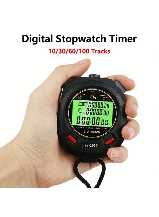 Digital Stopwatch with Luminous Display 60 Tracks Countdown Timer for Running Training - Image 5